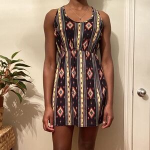 Fire Brand Racer Back Aztec Print Racerback Summer Dress, Size M